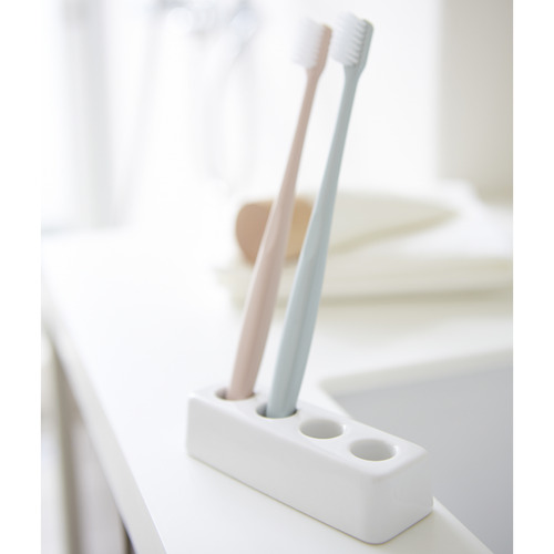 White Yamazaki Ceramic Toothbrush Holder